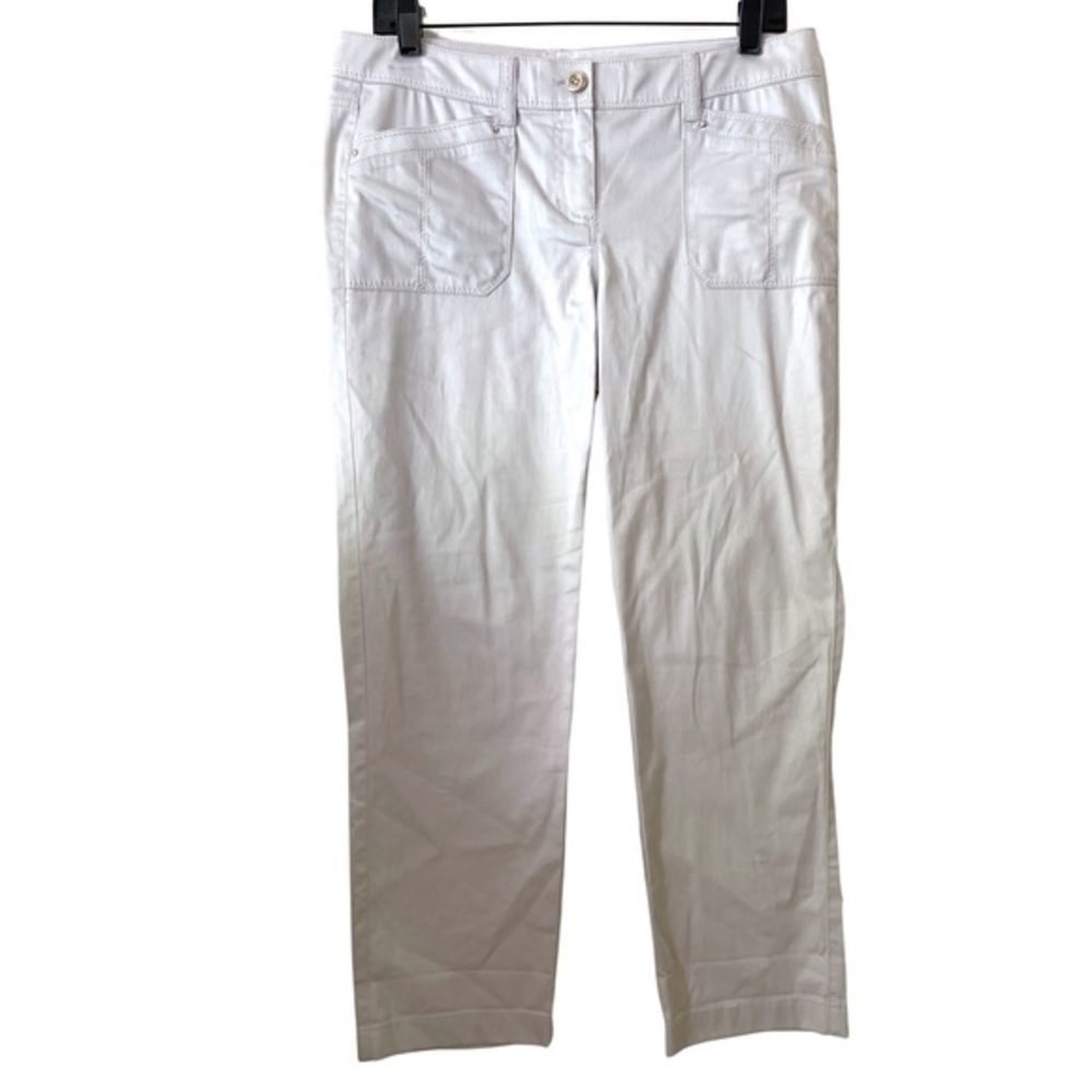 White‎ House Black Market Silver Grey straight leg Chino Pant